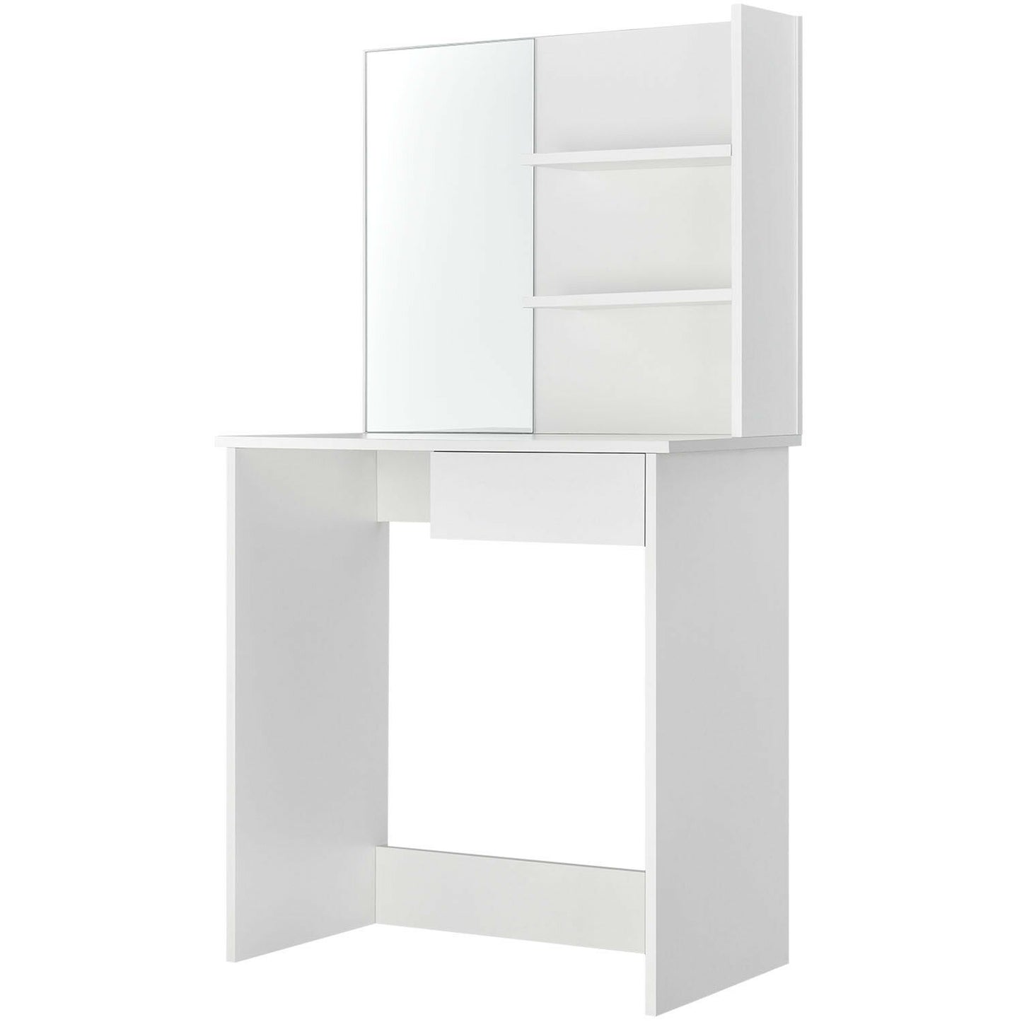 Modern dressing table large mirror shelves ModernHome