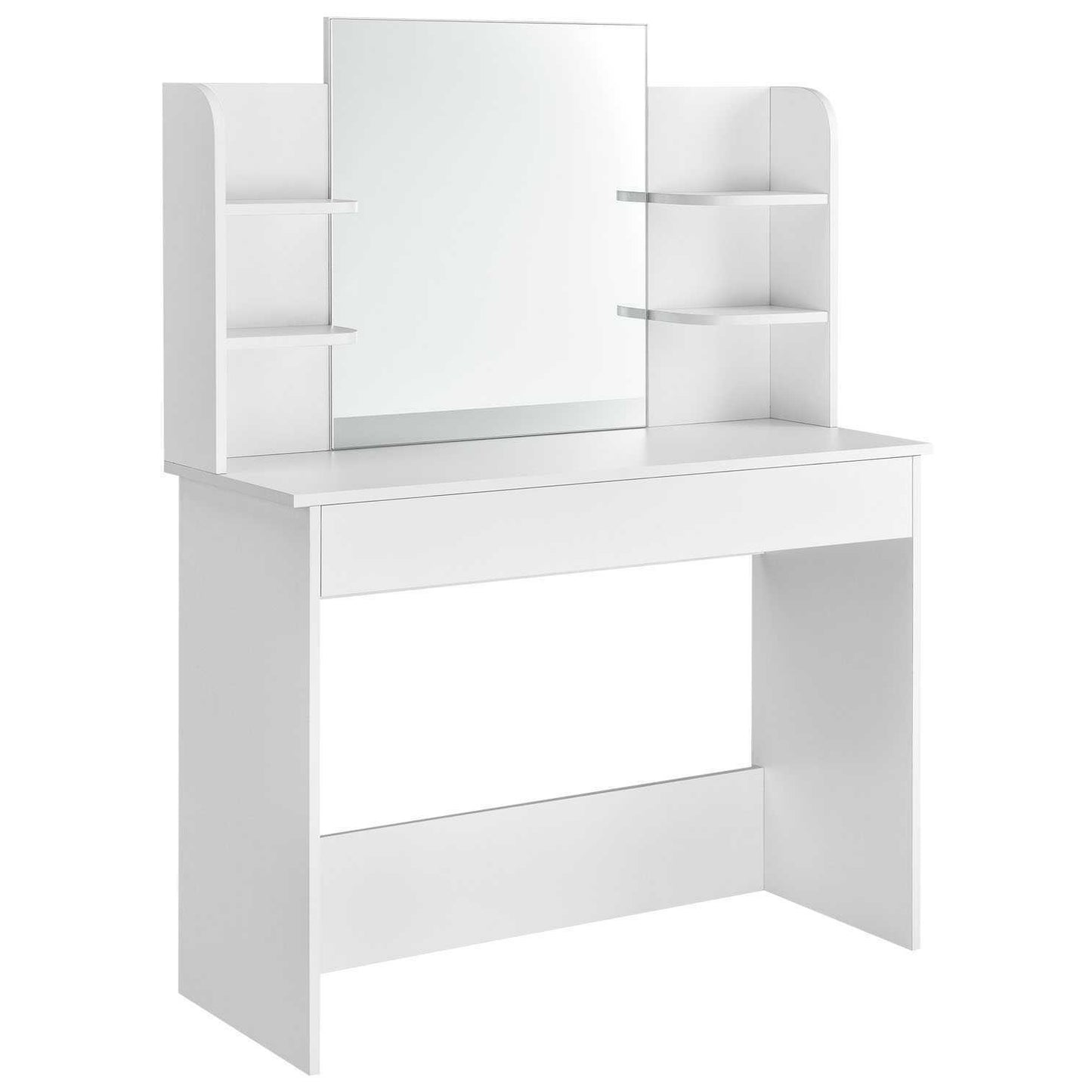 Modern dressing table large mirror shelves ModernHome