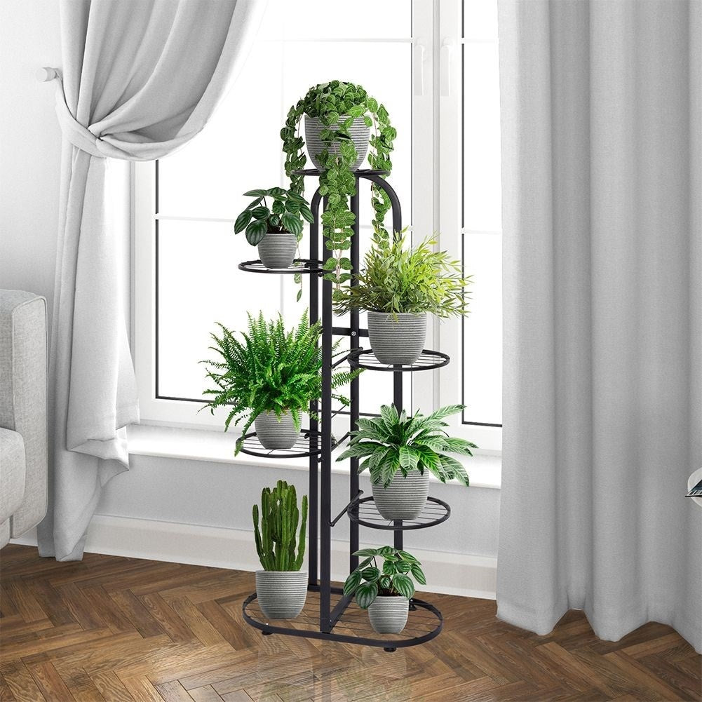 Modern metal flower stand 6 levels black