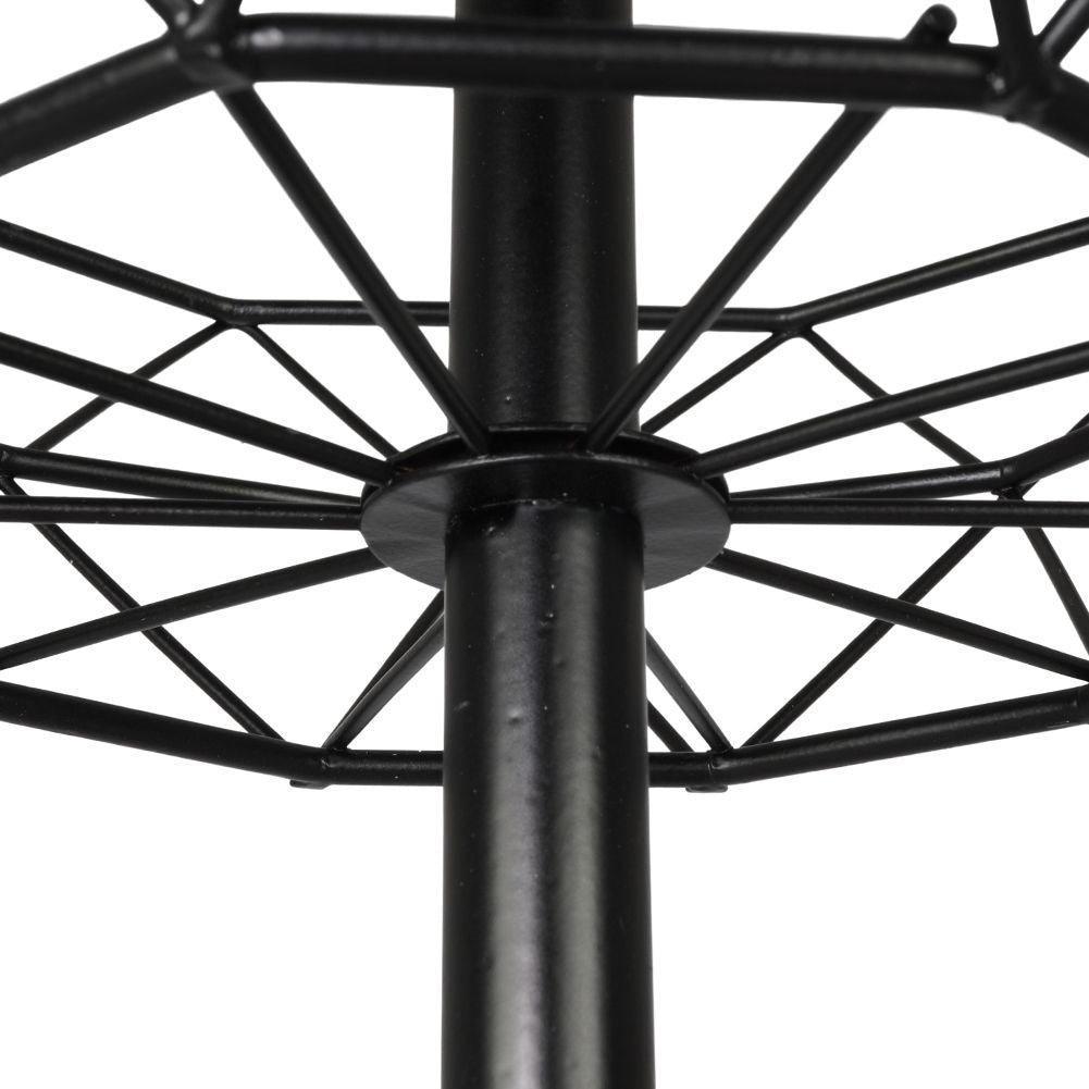 Modern two-level fruit basket in black metal for kitchen