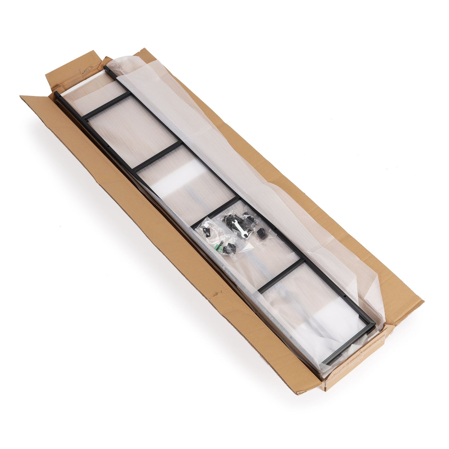 Modern wide wooden bookcase LOFT 5 shelves