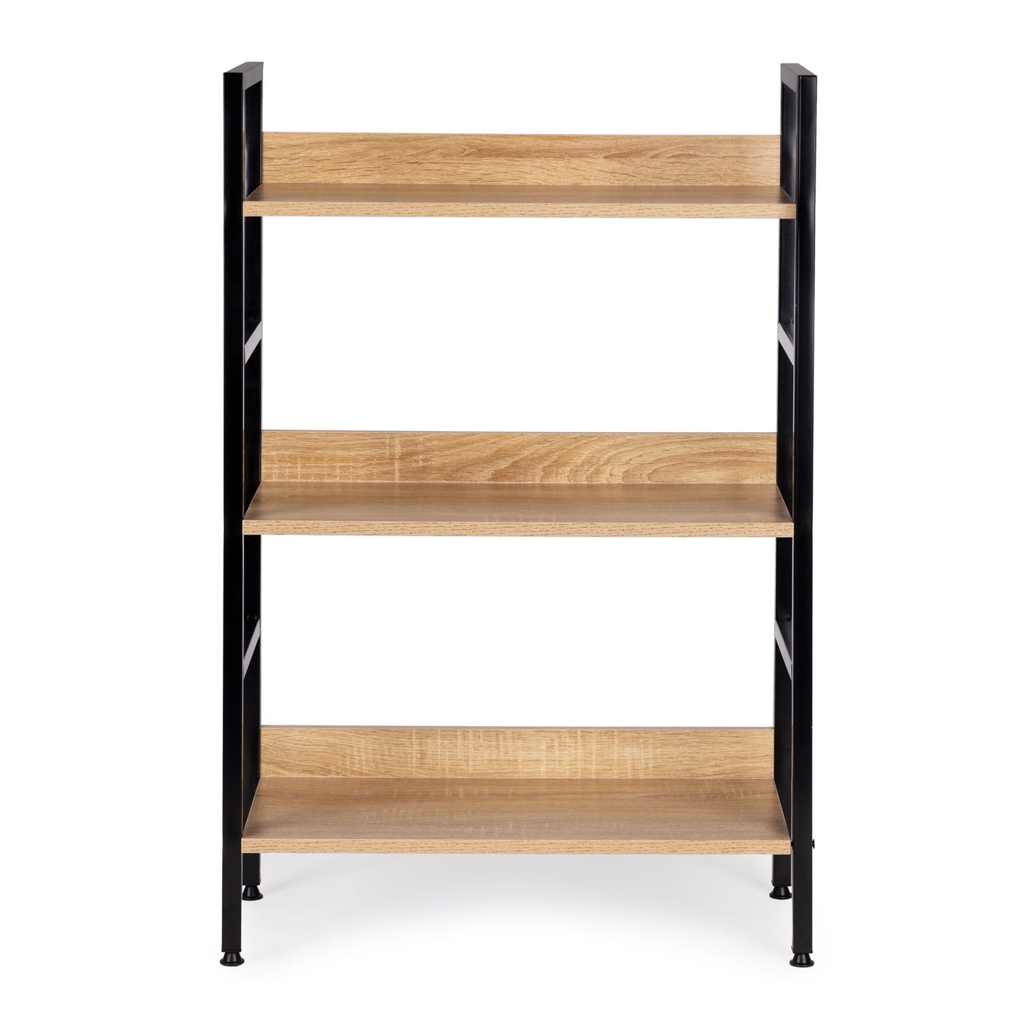 Modern wooden bookcase, metal frame LOFT, 3 shelves