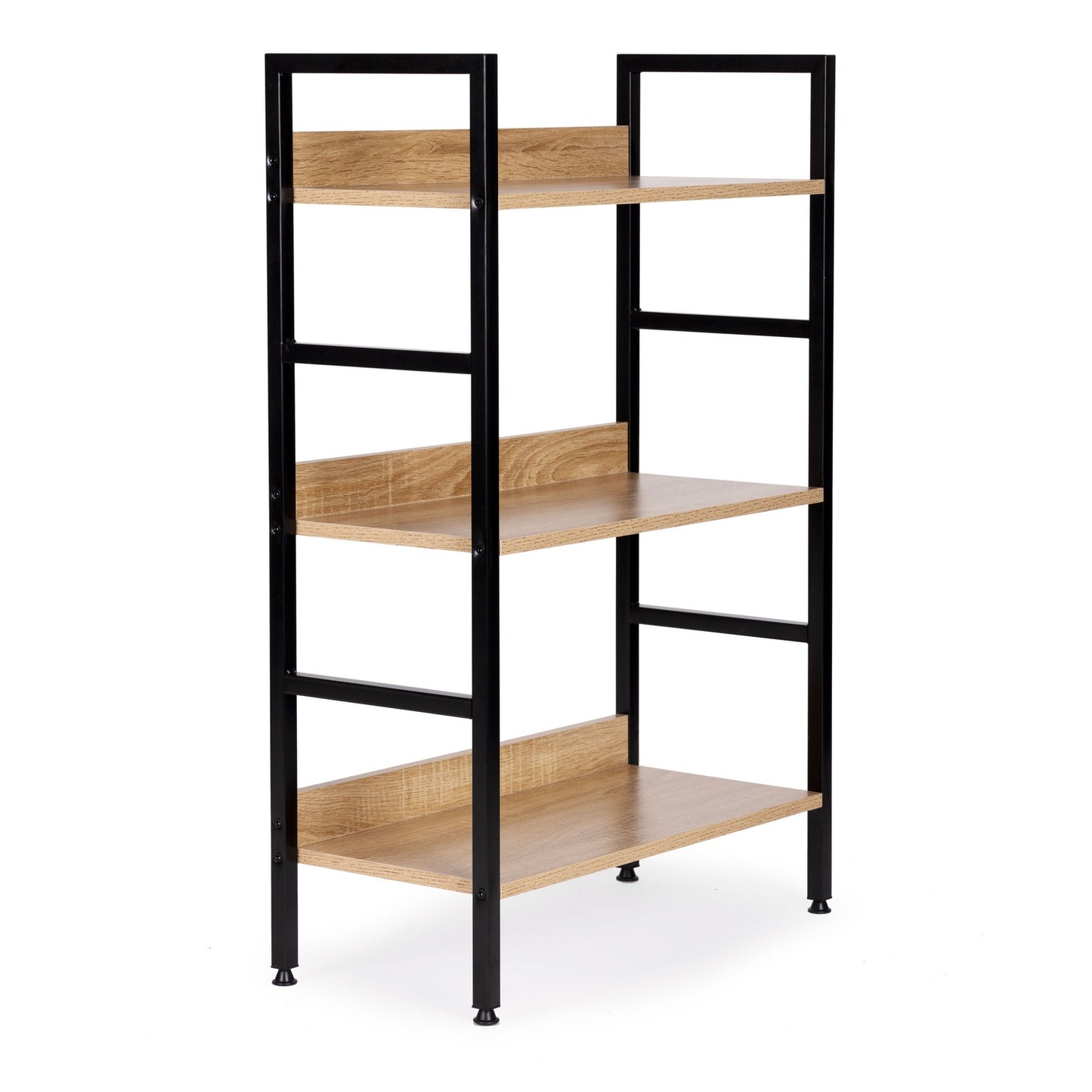Modern wooden bookcase, metal frame LOFT, 3 shelves