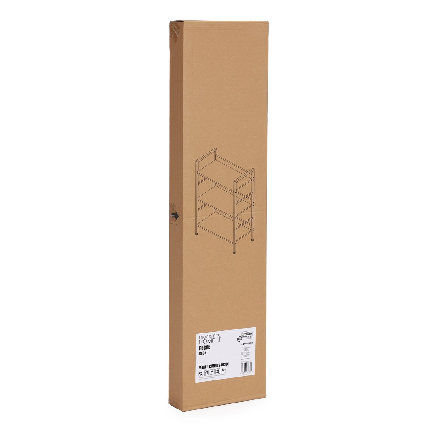 Modern wooden bookcase, metal frame LOFT, 3 shelves