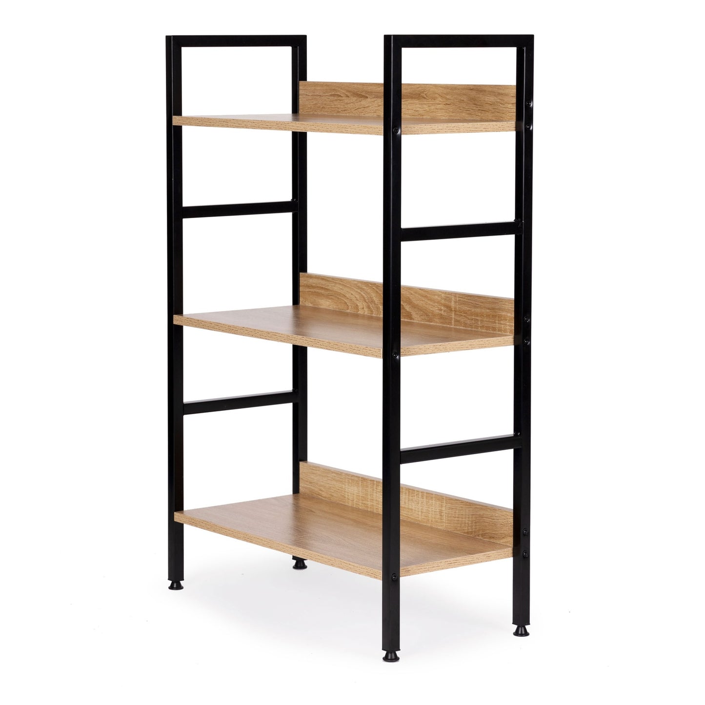 Modern wooden bookcase, metal frame LOFT, 3 shelves