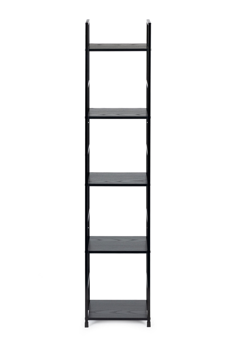 Modern wooden bookcase with metal frame LOFT 5 shelves