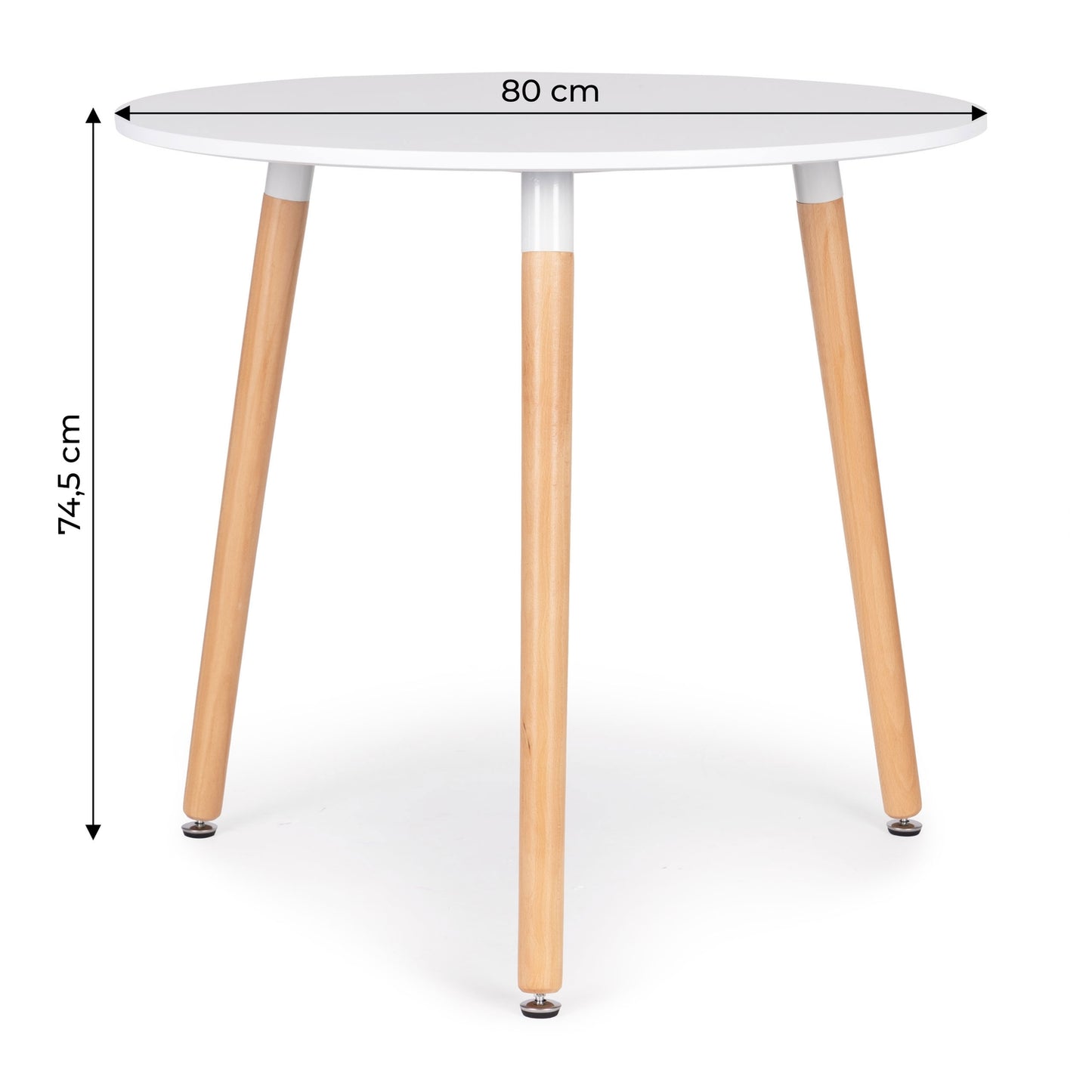Modern wooden table for the kitchen living room, 80 cm