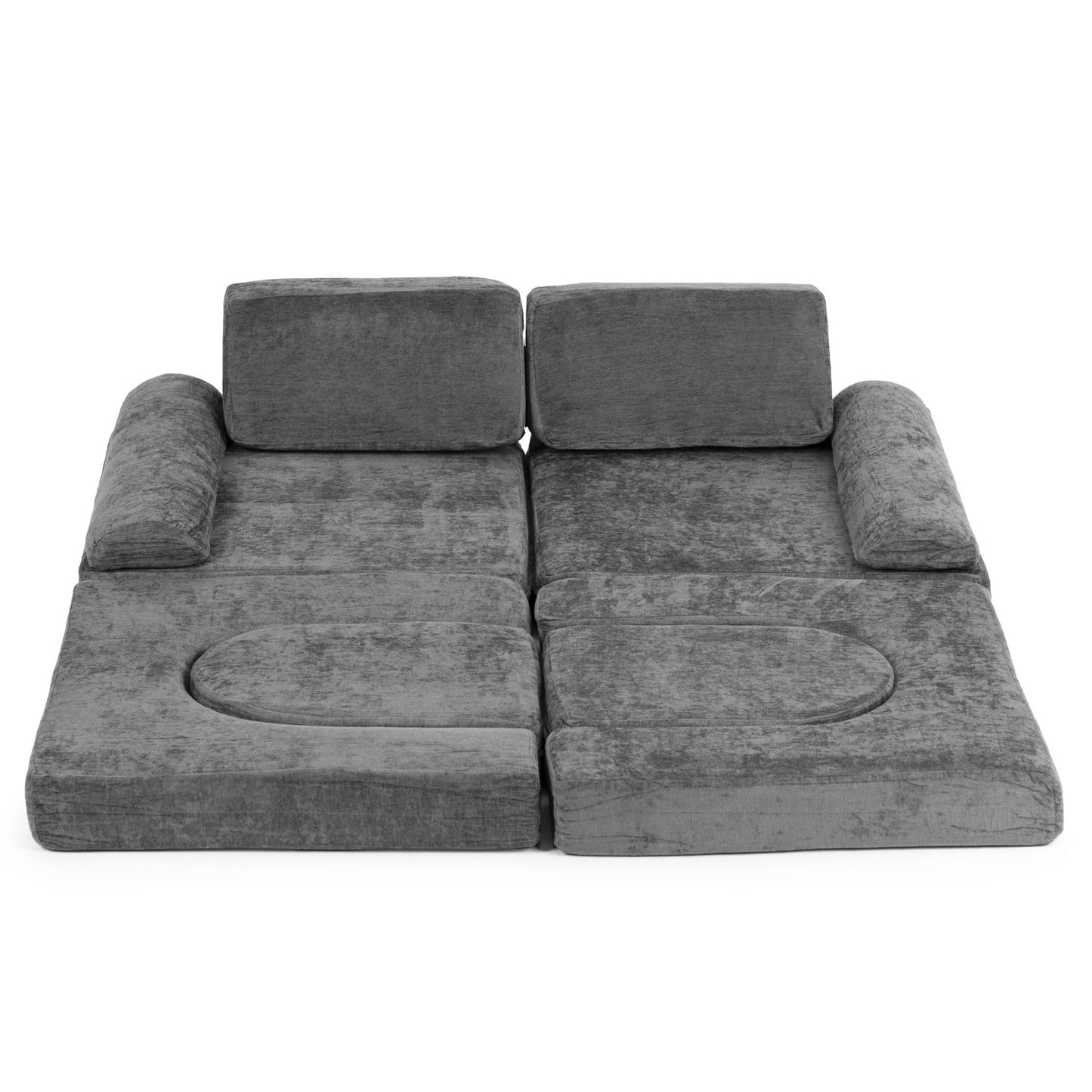 Modular Children's Sofa with 10 Cushions, Chenille Fabric