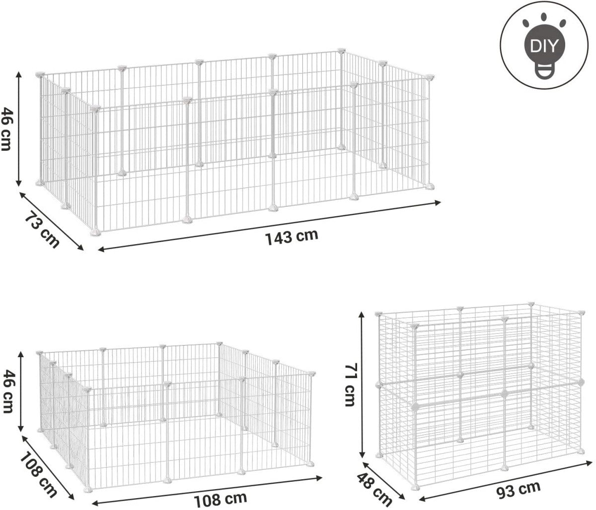 Modular Playpen for Small Pets – Metal Panels, 12 Pieces