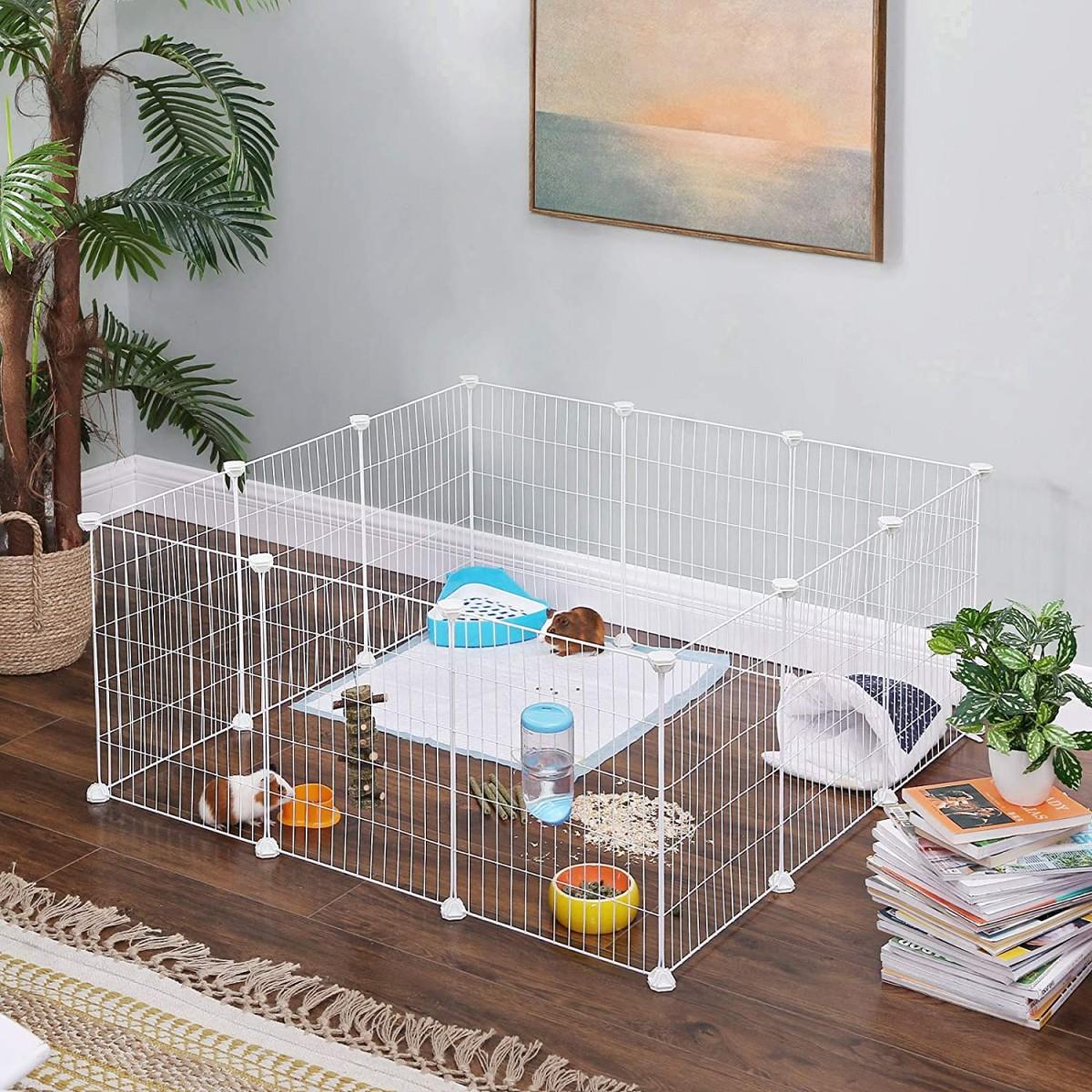 Modular Playpen for Small Pets – Metal Panels, 12 Pieces
