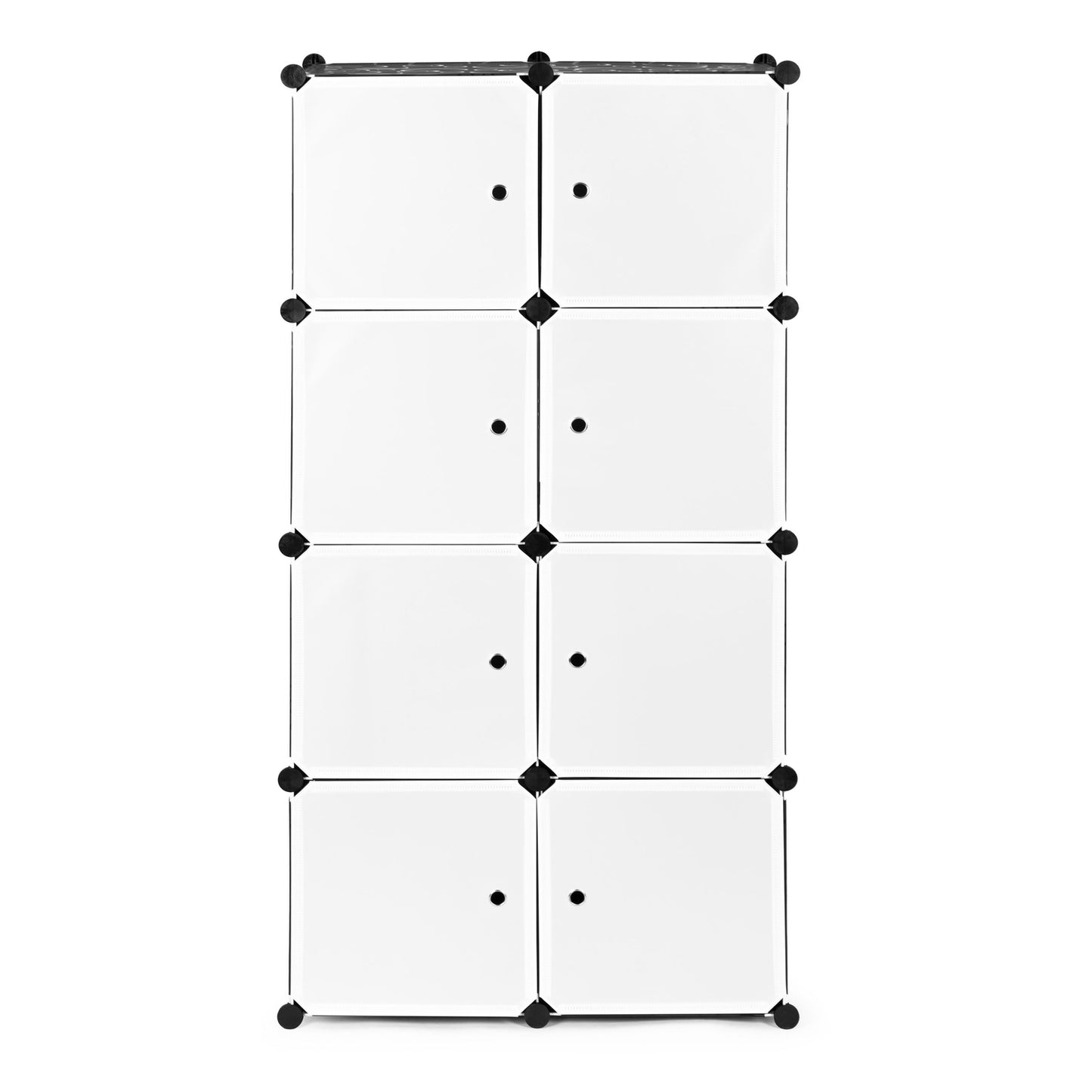 Modular cabinet for shoes, clothes, black, 8 shelves