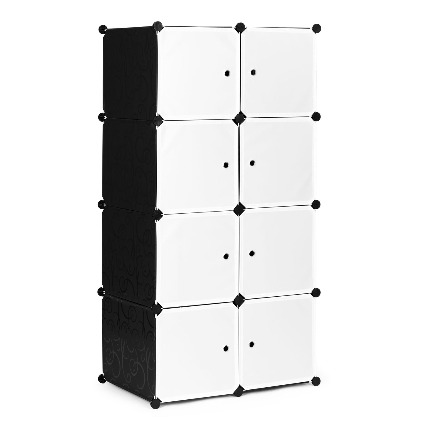 Modular cabinet for shoes, clothes, black, 8 shelves