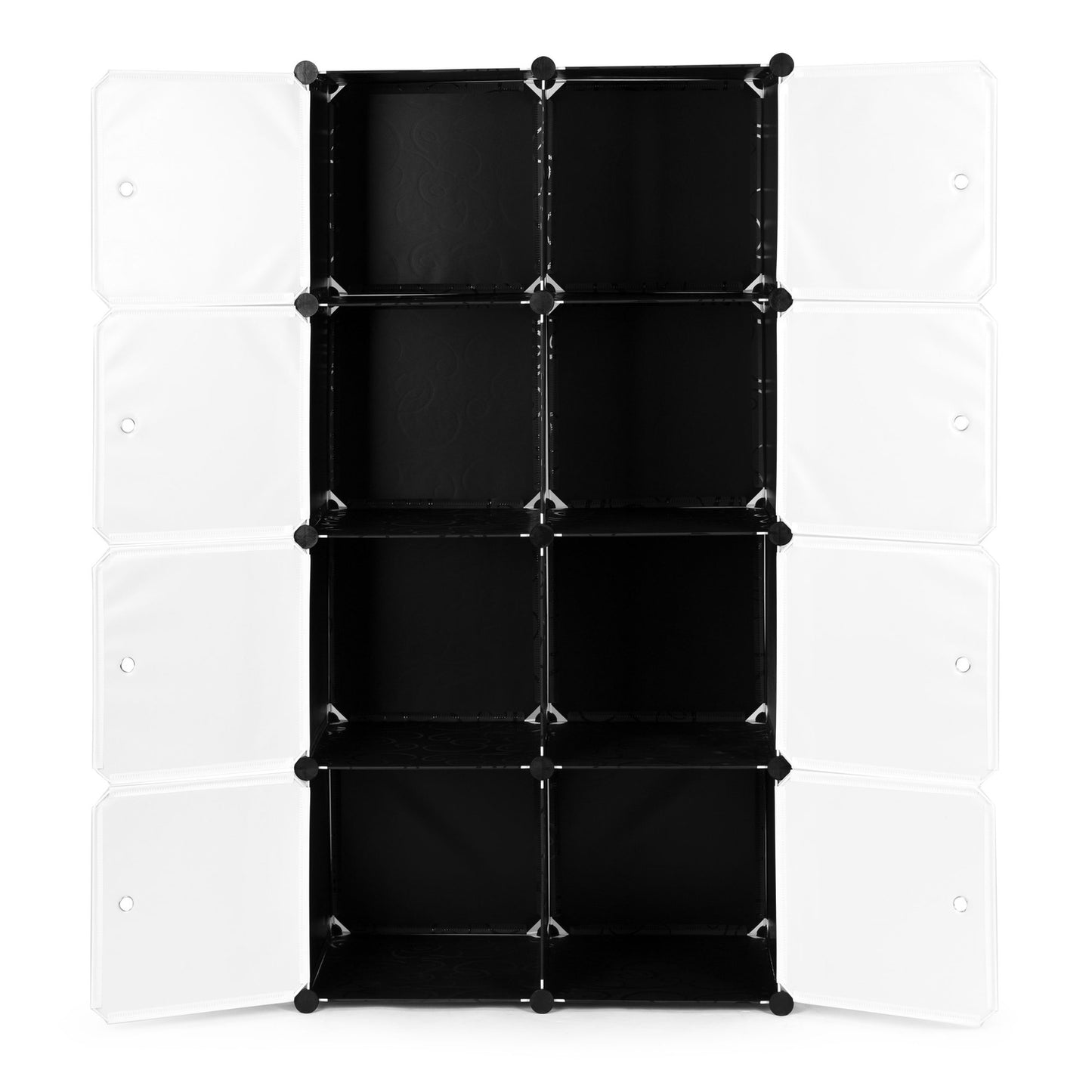 Modular cabinet for shoes, clothes, black, 8 shelves