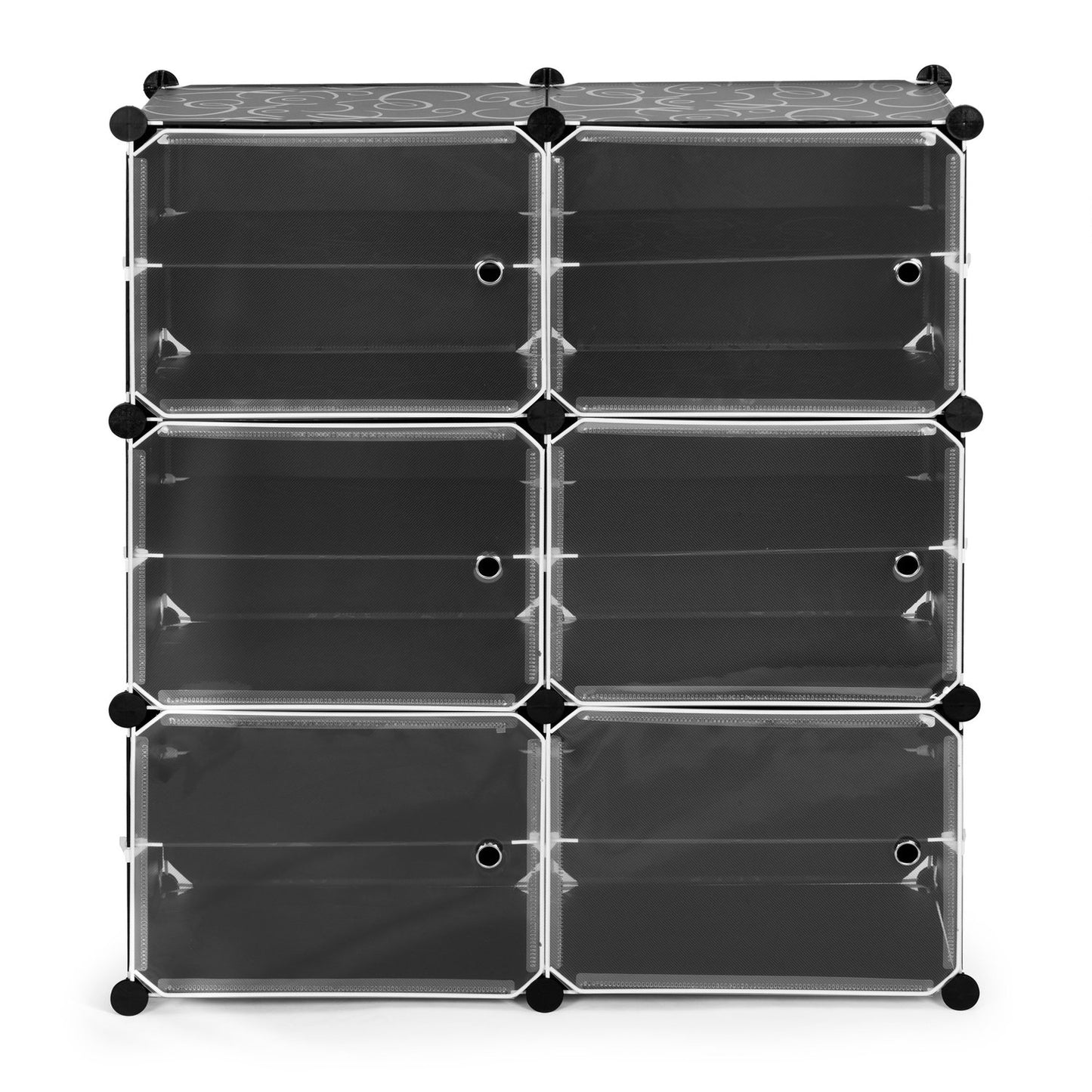 Modular cabinet for shoes, clothes, black