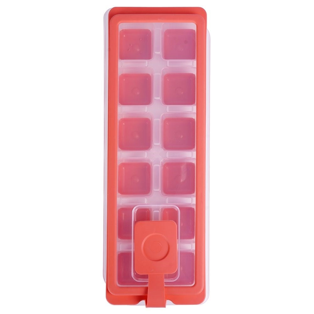 Mold for 12 ice cubes with lid and silicone base