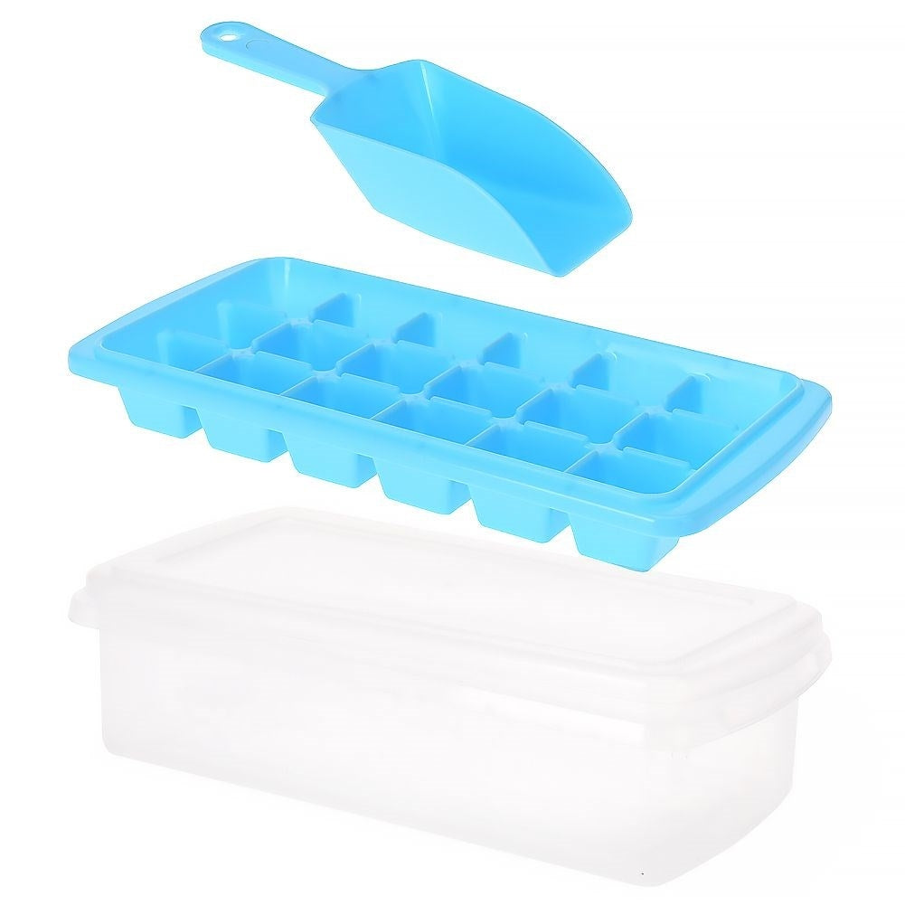 Mold for Ice with Container and Scoop - Simple Ice Cube Handling