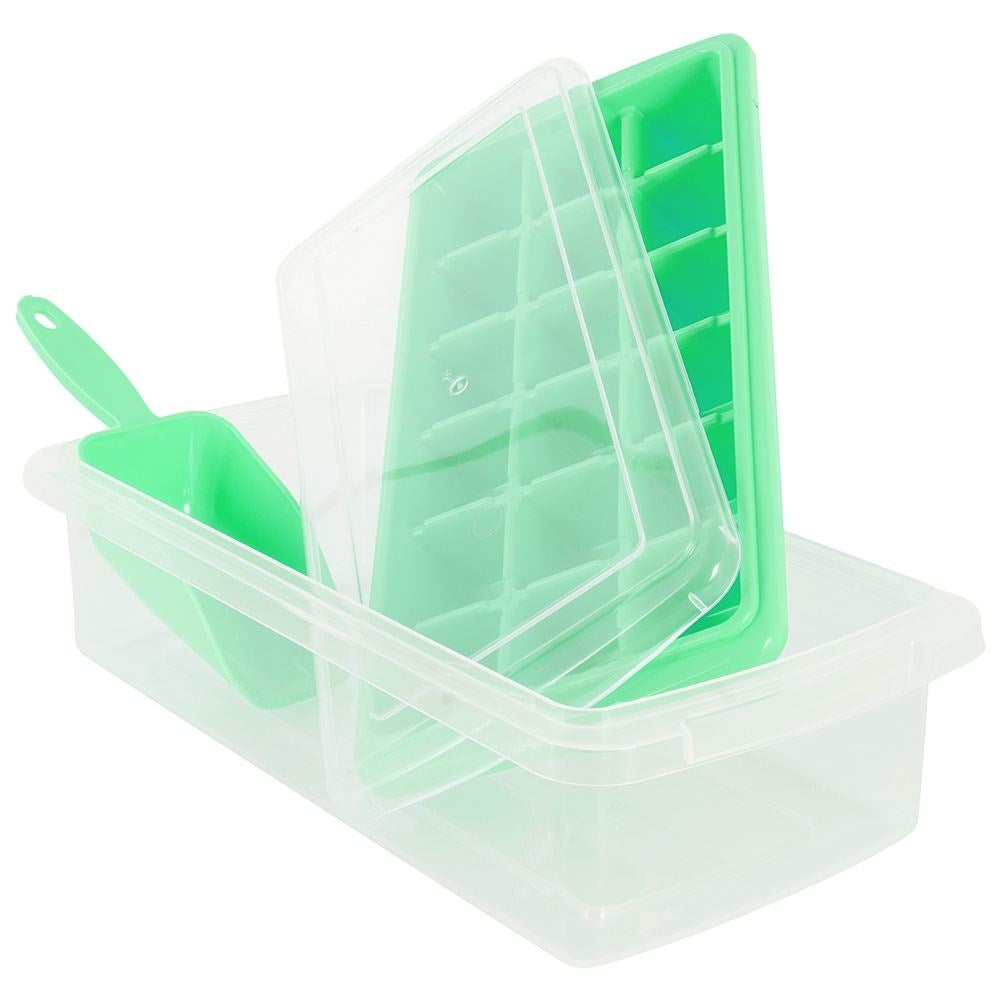 Mold for Ice with Container and Scoop - Simple Ice Cube Handling