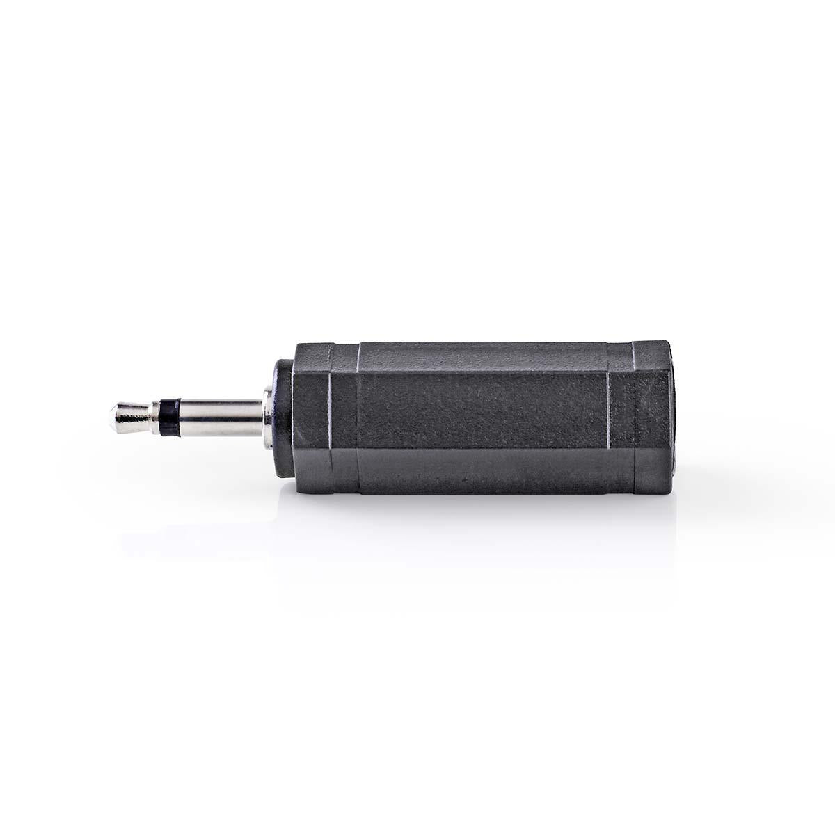 Mono Audio Adapter | 3.5 mm Male | 6.35 mm Female | Nickel Plated | Straight | ABS | Black | 10 pieces. | Plastic bag