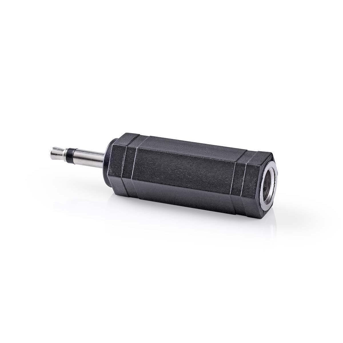Mono Audio Adapter | 3.5 mm Male | 6.35 mm Female | Nickel Plated | Straight | ABS | Black | 10 pieces. | Plastic bag