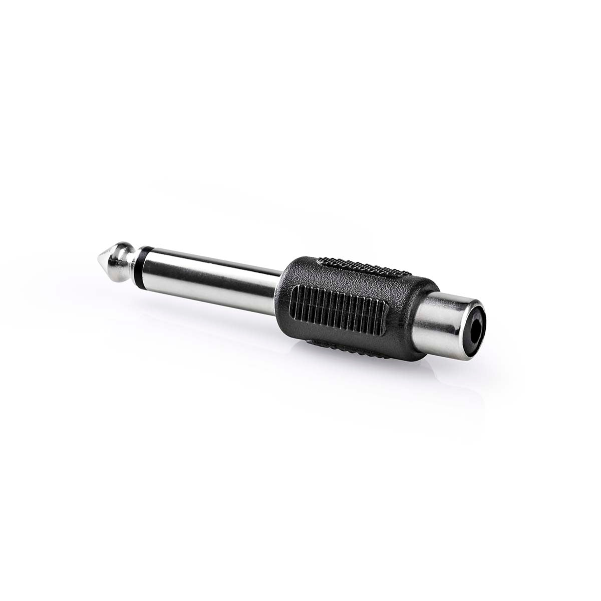 Mono Audio Adapter | 6.35 mm Male | RCA Female | Nickel Plated | Straight | ABS | Black | 1 pc. | Box