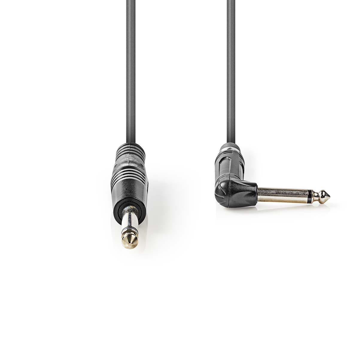 Mono audio cable | 6.35 mm Male | 6.35 mm Male | Nickel Plated | 1.50 m | Round | PVC