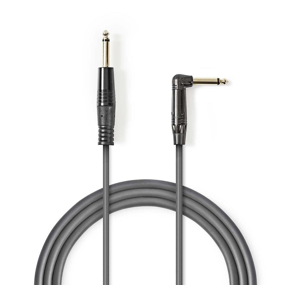 Mono audio cable | 6.35 mm Male | 6.35 mm Male | Nickel Plated | 3.00 m | Round | PVC