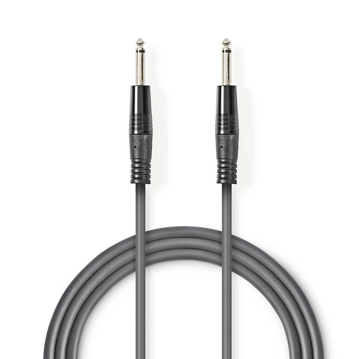 Mono audio cable | 6.35 mm Male | 6.35 mm Male | Nickel Plated | 3.00 m | Round | PVC