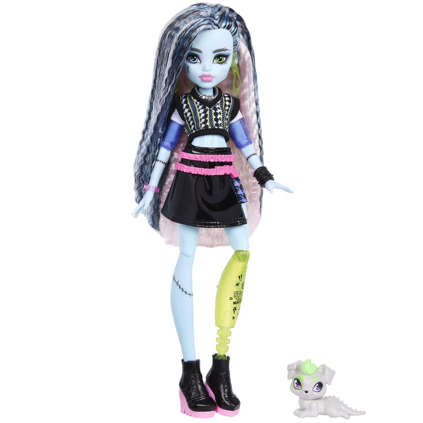Monster High Doll Frankie with Pet & 7 Accessories