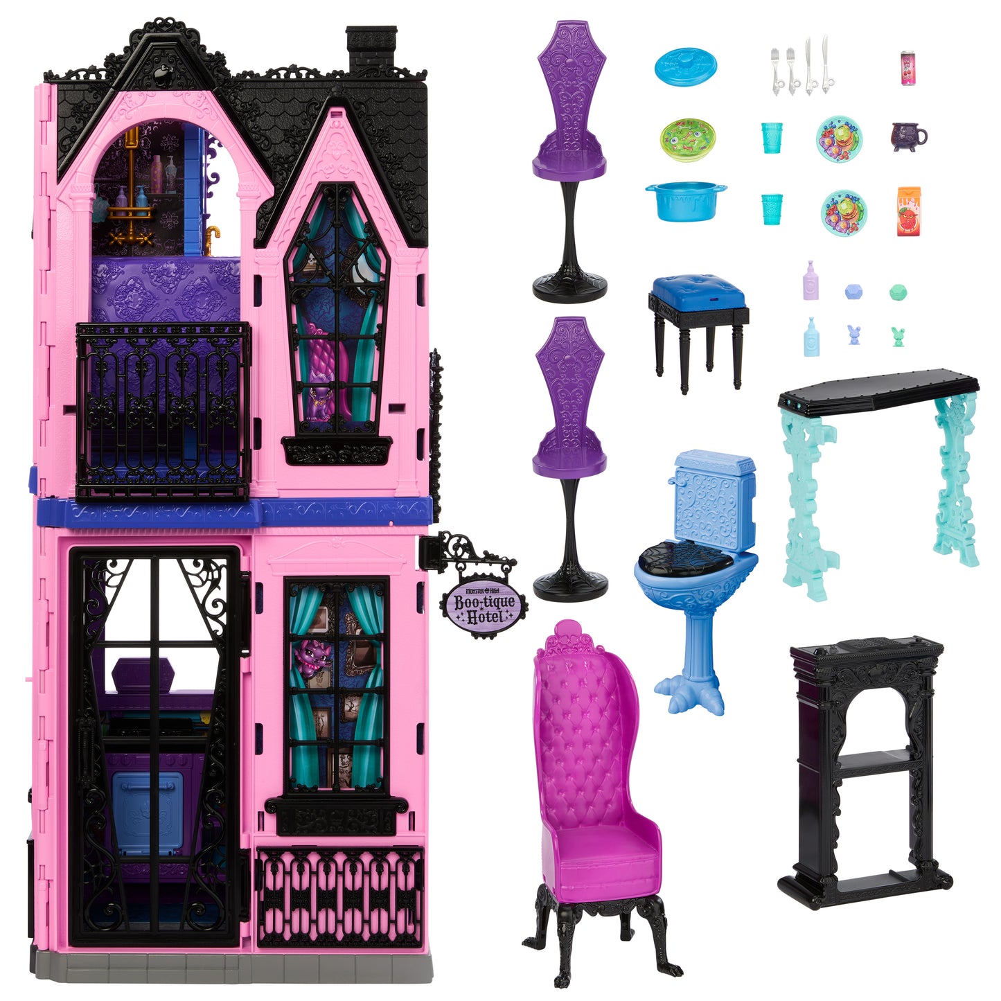Monster High Doll Hotel with 5 Play Areas and Furniture