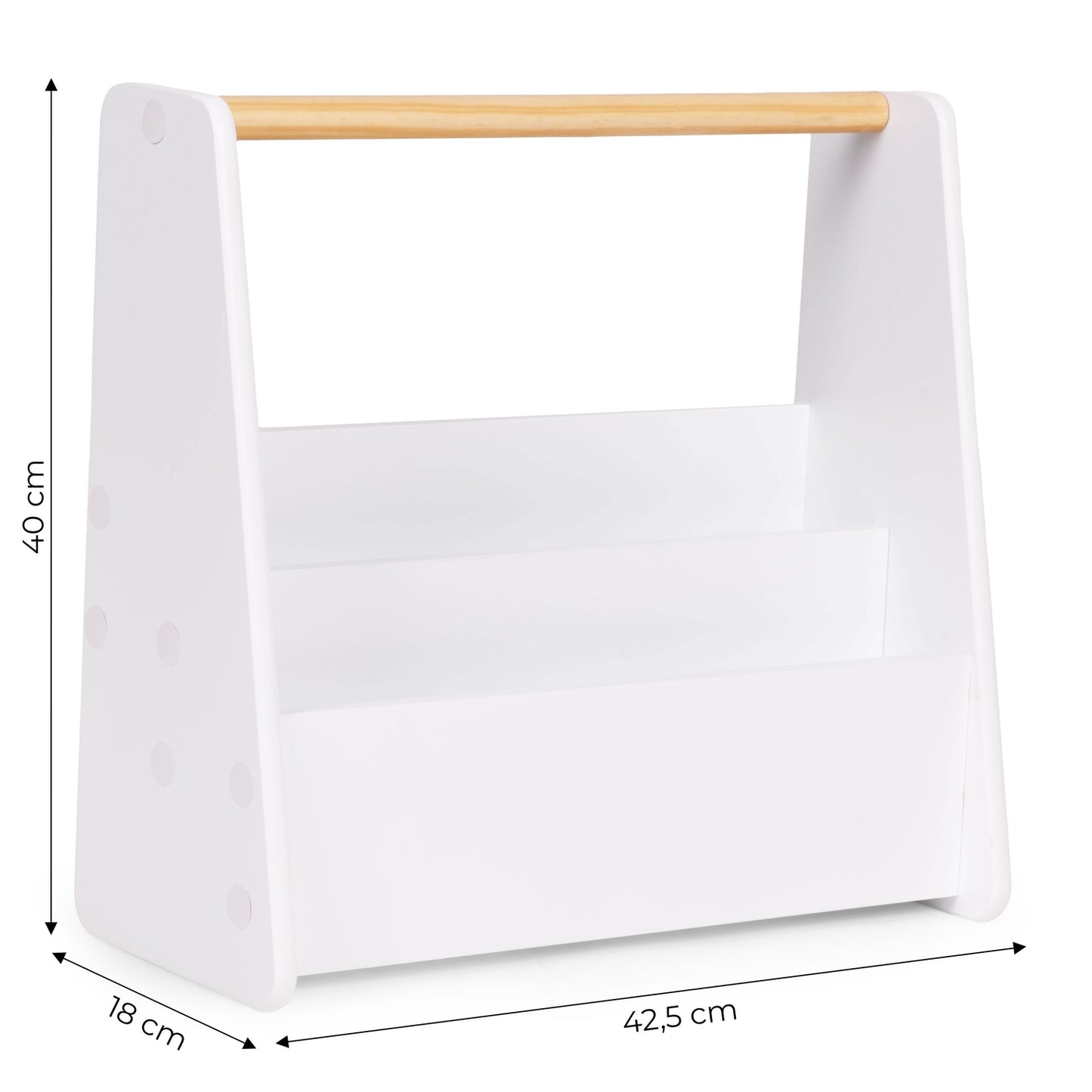 Montessori Kids Bookshelf, 3-Tier White MDF Organizer
