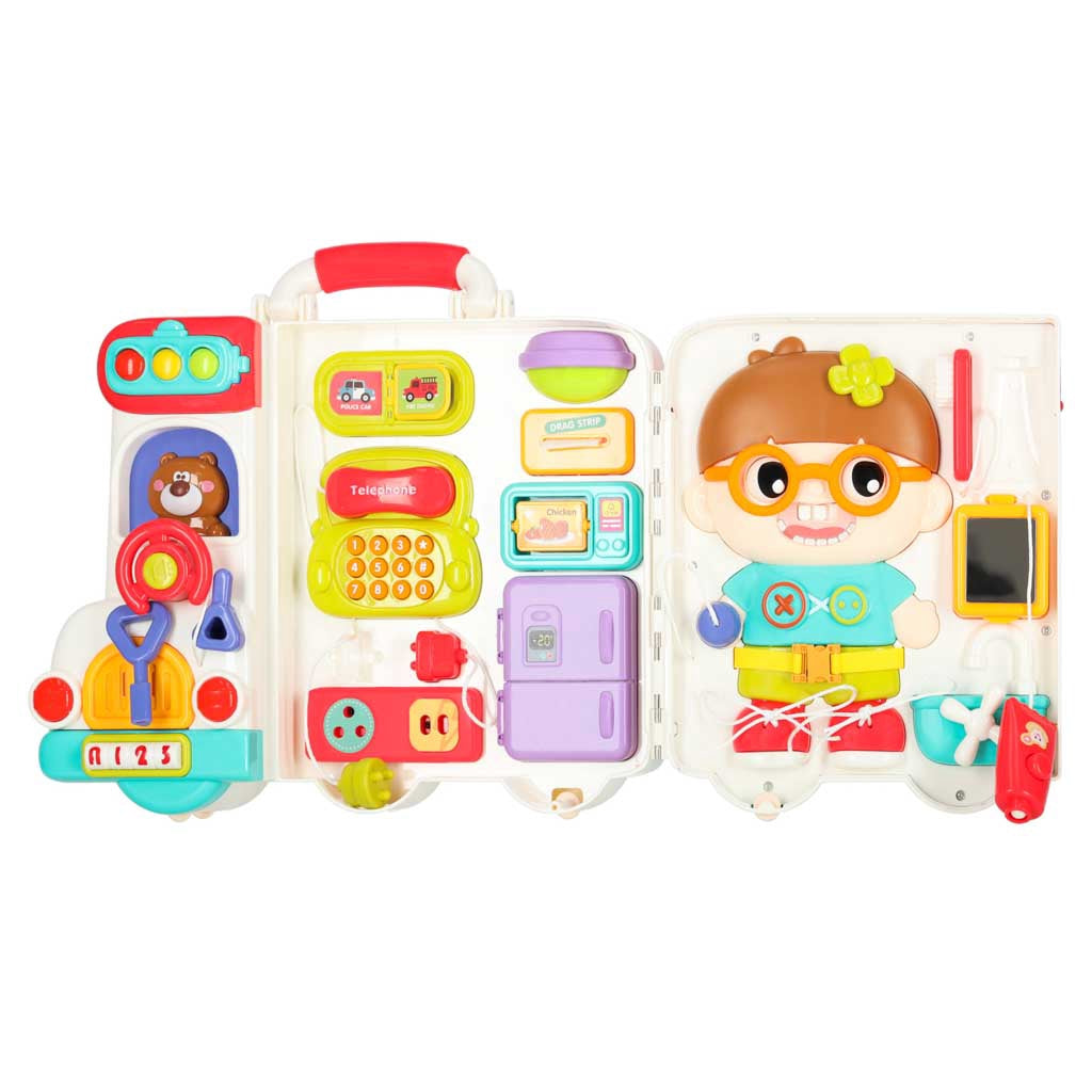 Montessori Sensory Activity Suitcase Bus, Lights Sounds