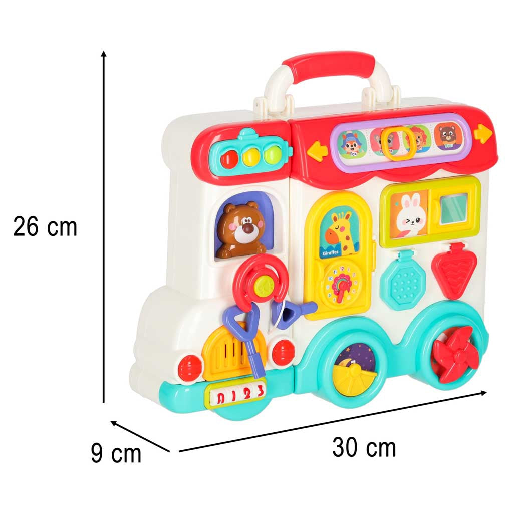 Montessori Sensory Activity Suitcase Bus, Lights Sounds