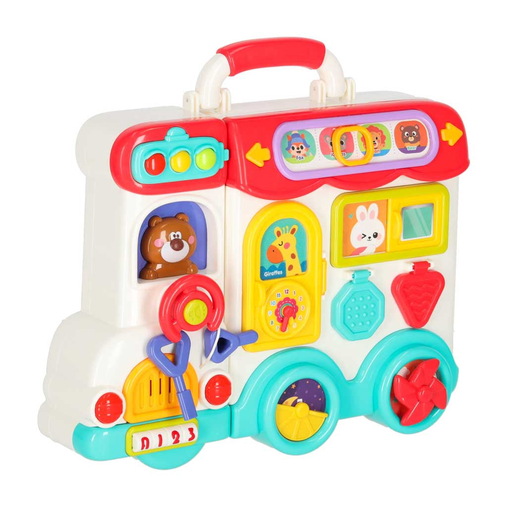 Montessori Sensory Activity Suitcase Bus, Lights Sounds