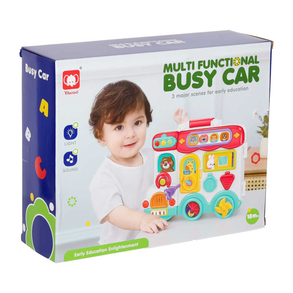 Montessori Sensory Activity Suitcase Bus, Lights Sounds