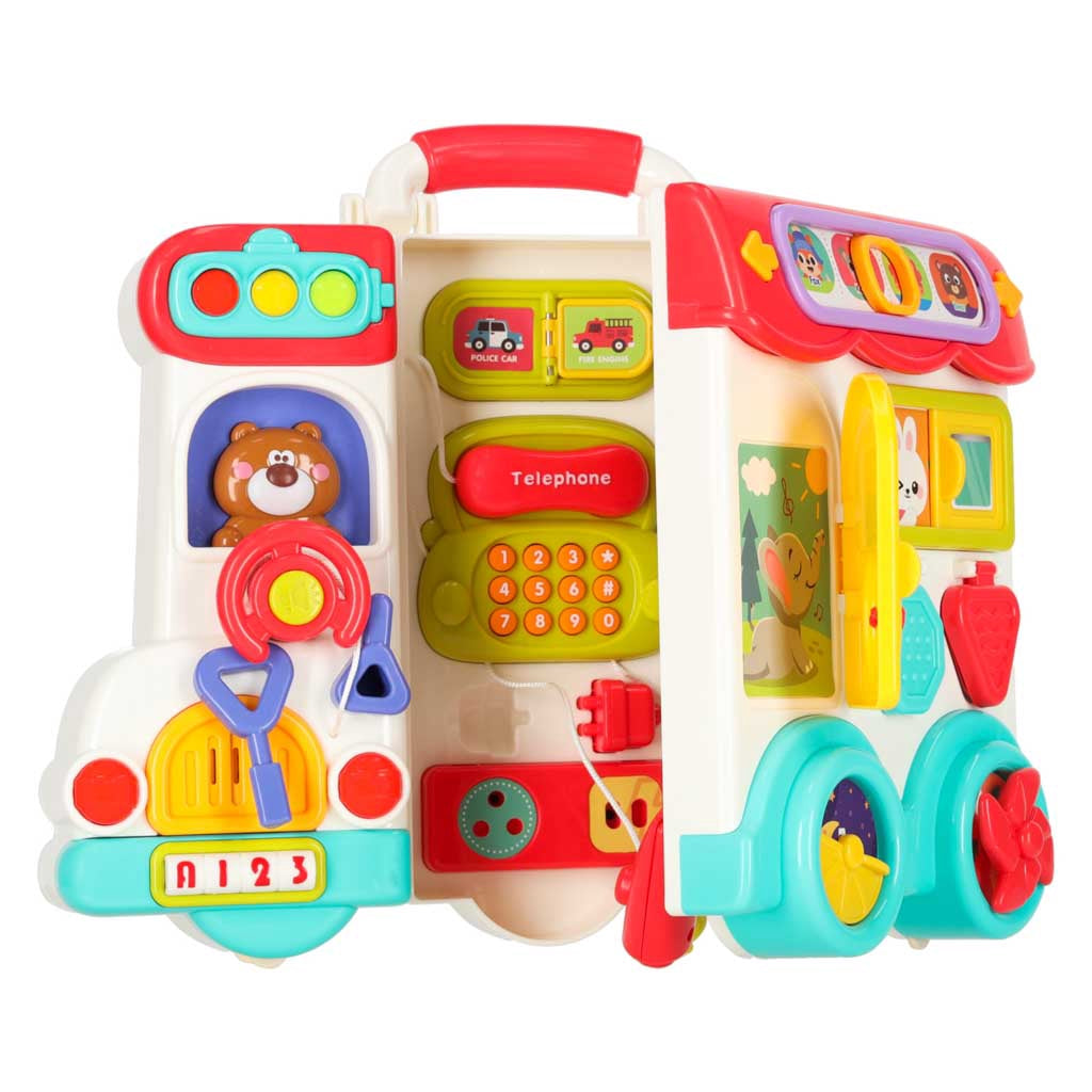 Montessori Sensory Activity Suitcase Bus, Lights Sounds