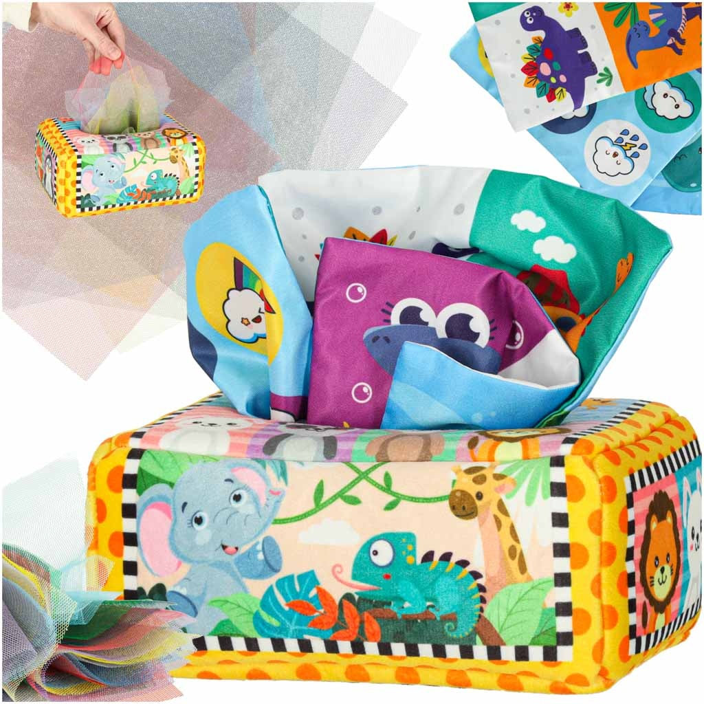 Montessori sensory sorter tissue box