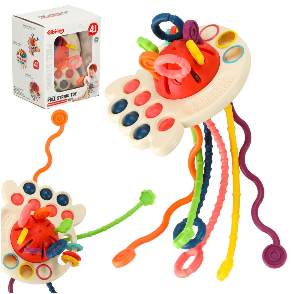 Montessori sensory toy for babies strings buttons beads