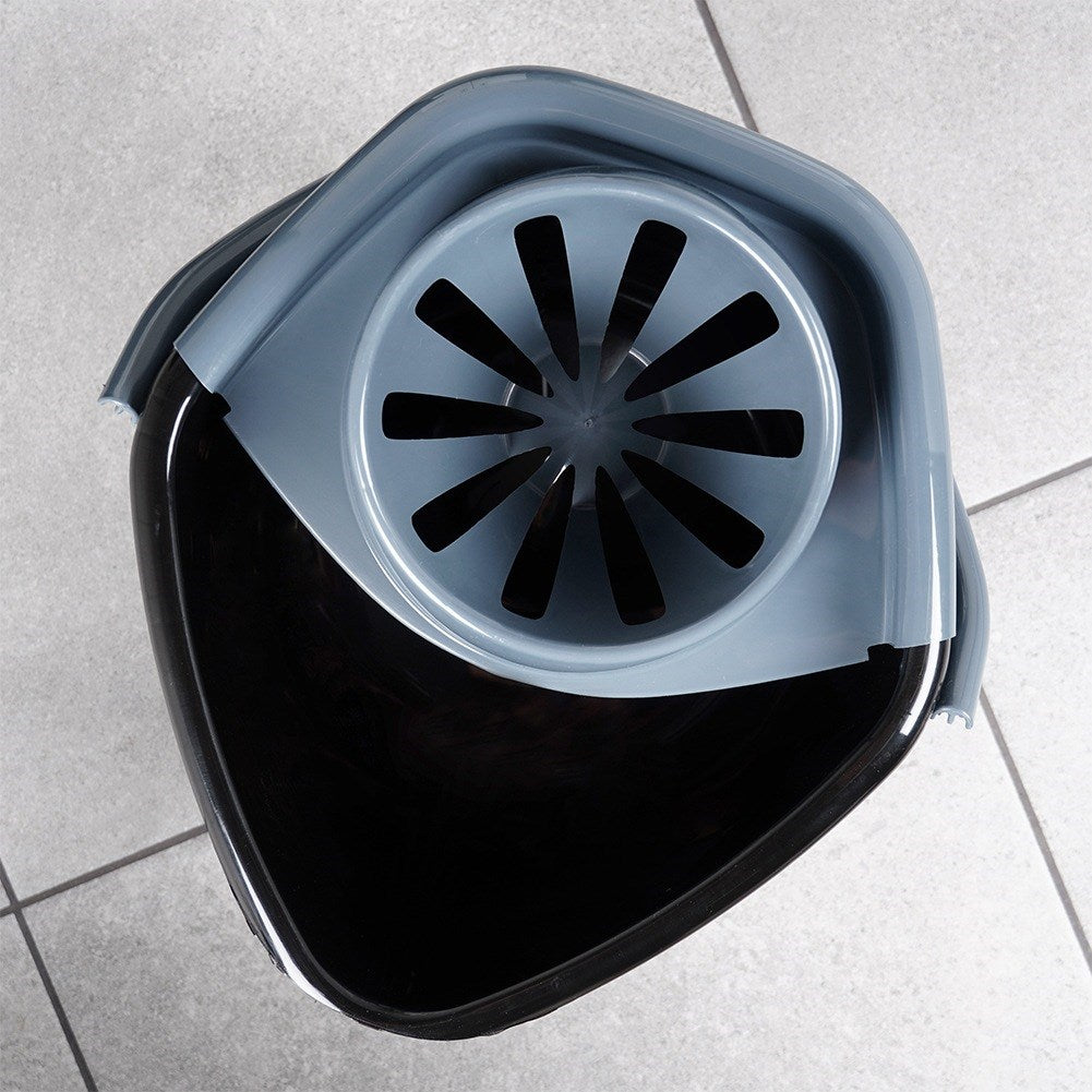 Mop bucket with wringer, plastic, black, 10 l