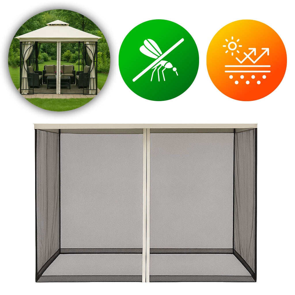 Mosquito Net for Garden Pavilion 3x3 m with Zipper Closures MultiGarden