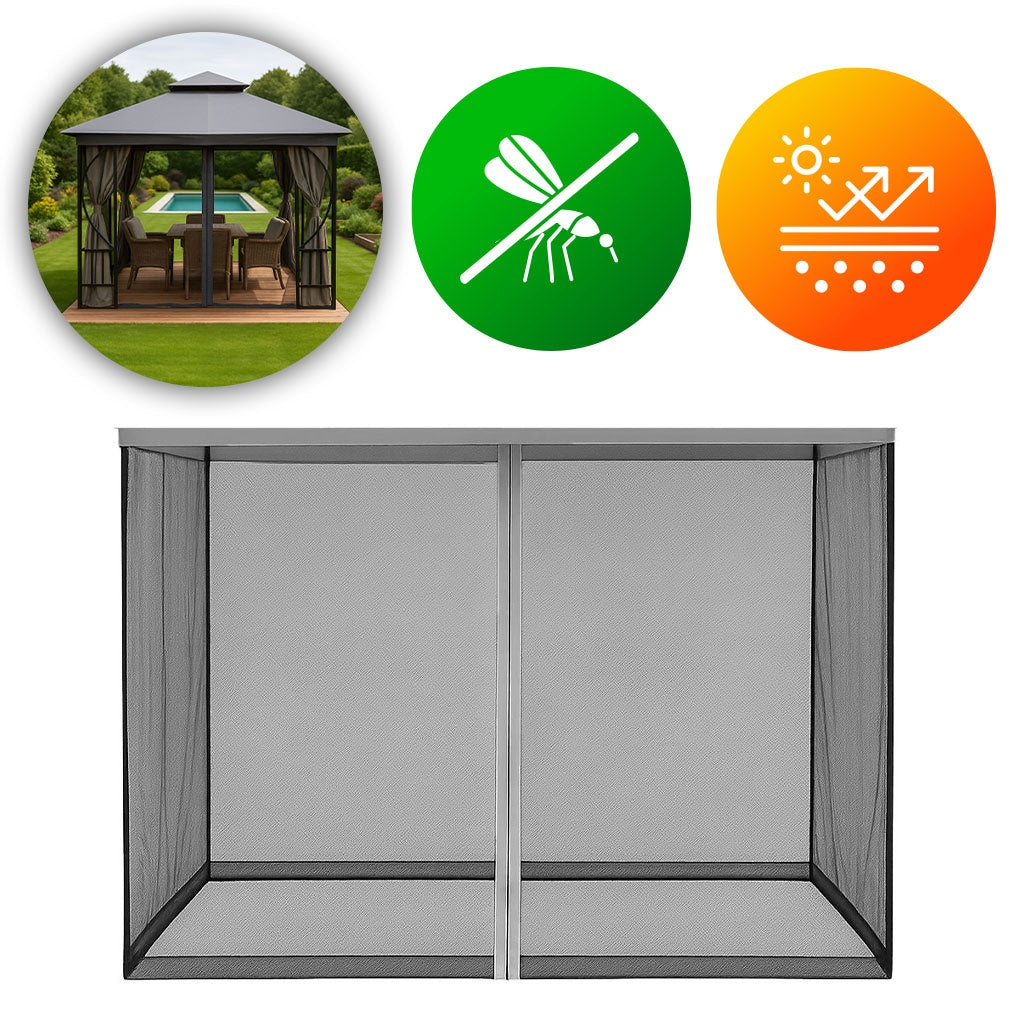 Mosquito Net for Garden Pavilion 3x3 m with Zipper Closures MultiGarden