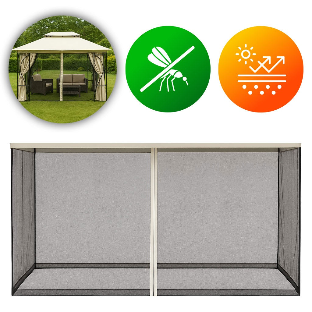 Mosquito Net for Garden Pavilion 3x4 m with Zipper Closures MultiGarden