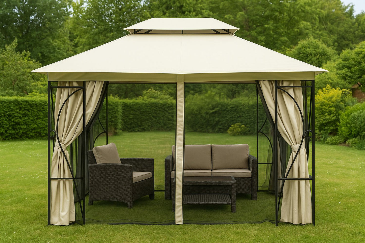 Mosquito Net for Garden Pavilion 3x4 m with Zipper Closures MultiGarden