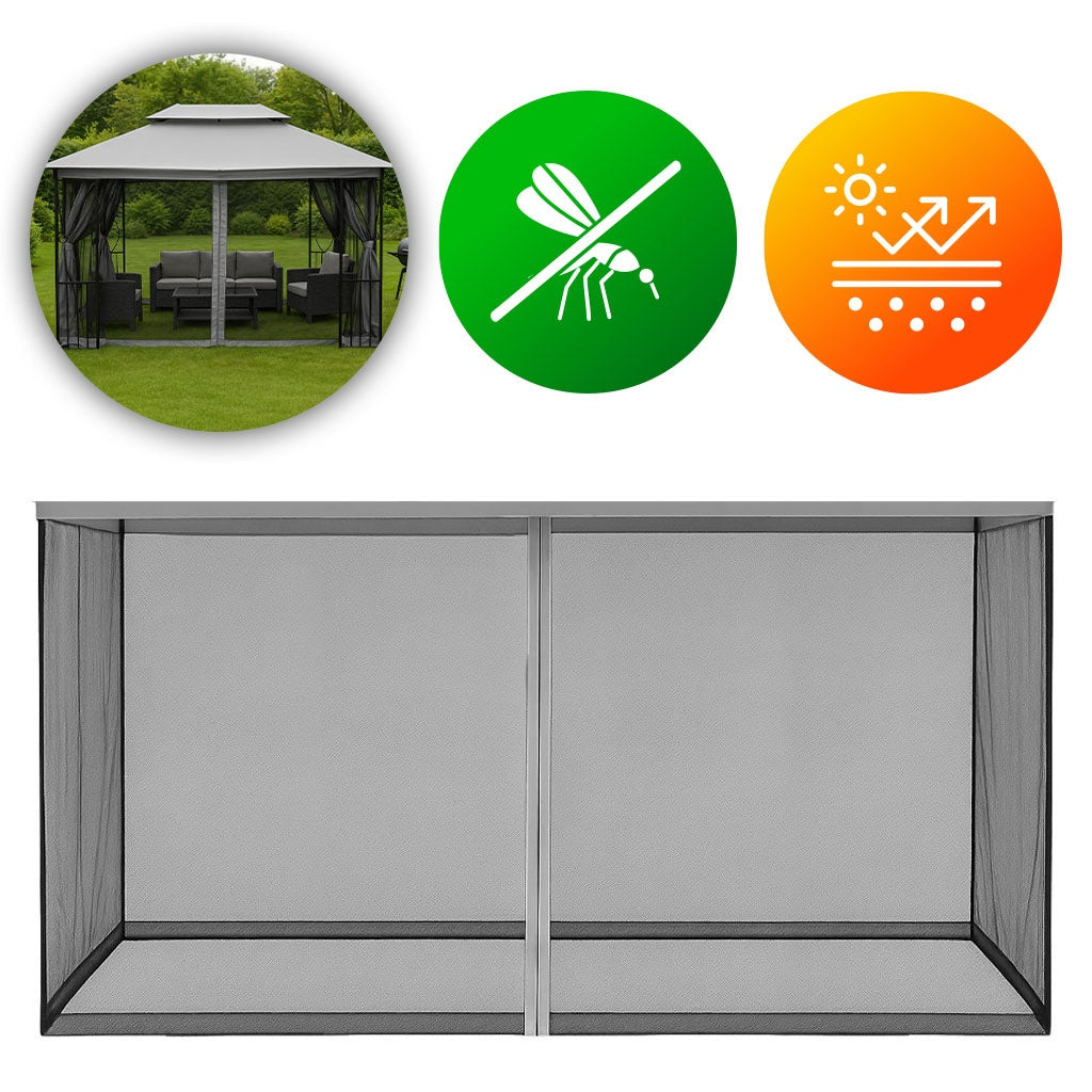 Mosquito Net for Garden Pavilion 3x4 m with Zipper Closures MultiGarden