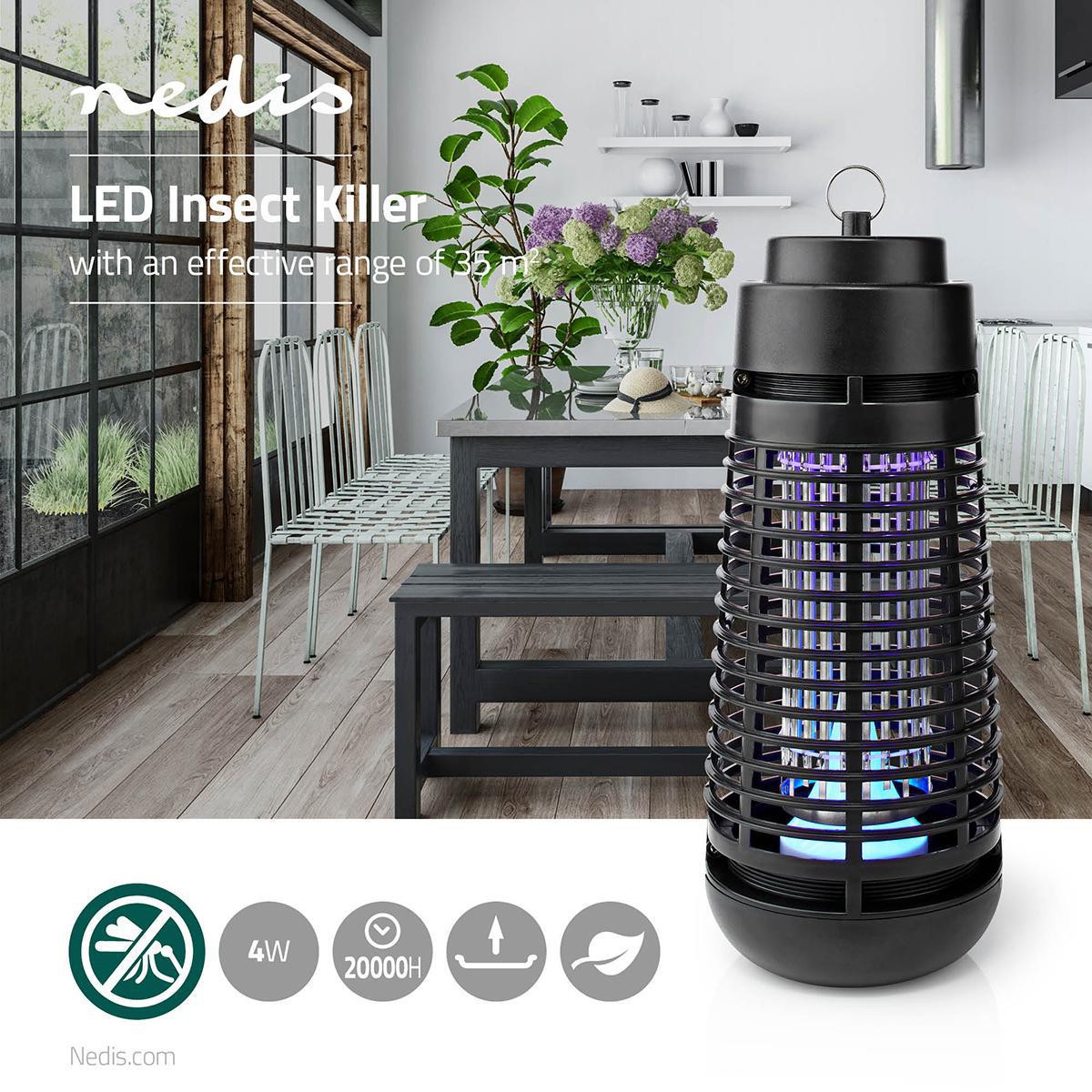 Mosquito Stop light trap | 4 W| Lamp type: LED lamp | Effective range: 35 m² | Black