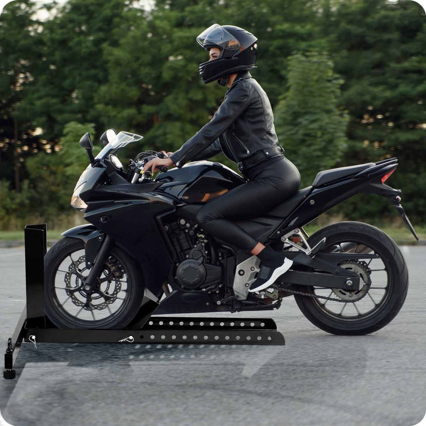 Motorcycle support for front wheel MT3 black