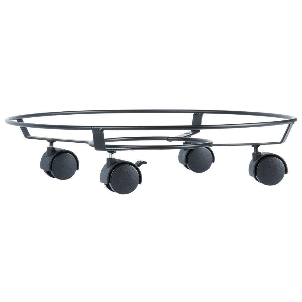 Movable metal flower pot stand with wheel lock