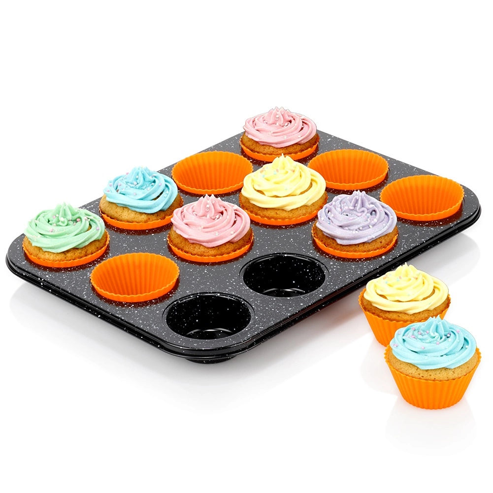 Muffin Tray Carbon Steel Non-Stick with Silicone Molds