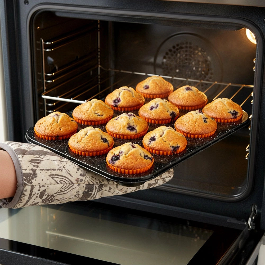 Muffin Tray Carbon Steel Non-Stick with Silicone Molds