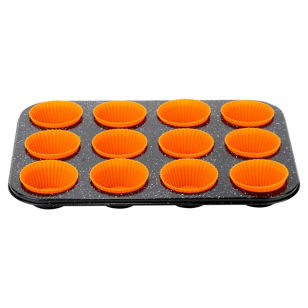 Muffin Tray Carbon Steel Non-Stick with Silicone Molds