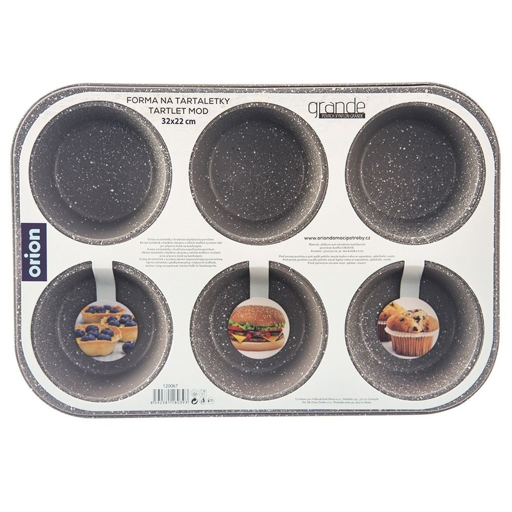 Muffin tin for 6 large muffins with non-stick coating